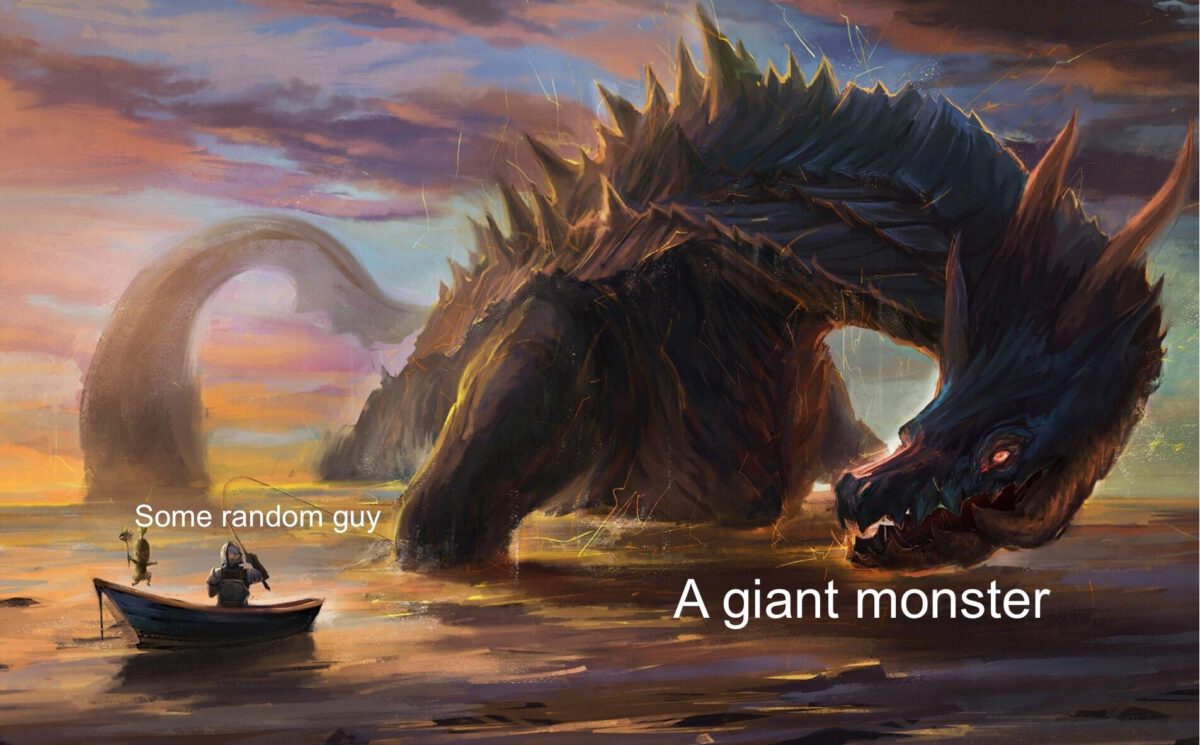 rando vs. giant monster