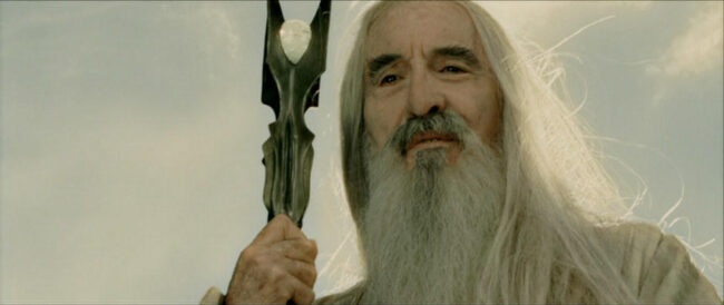 Saruman speaking down from Orthanc