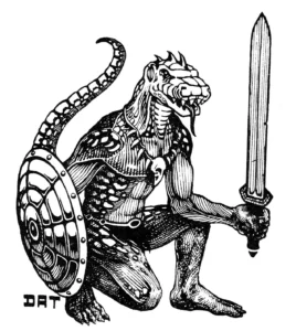 Lizardman by David Trampier for AD&D 1e