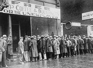 Unemployment line during the Great Depression