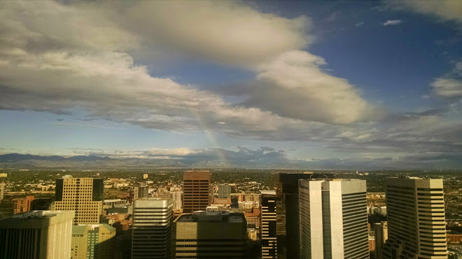 A morning rainbow over Denver