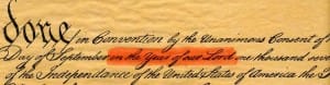 This is pretty much the only place God is mentioned in the Constitution, Bryan.