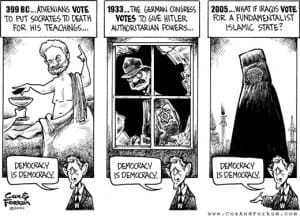 Democracy is cool. Usually. Sometimes.